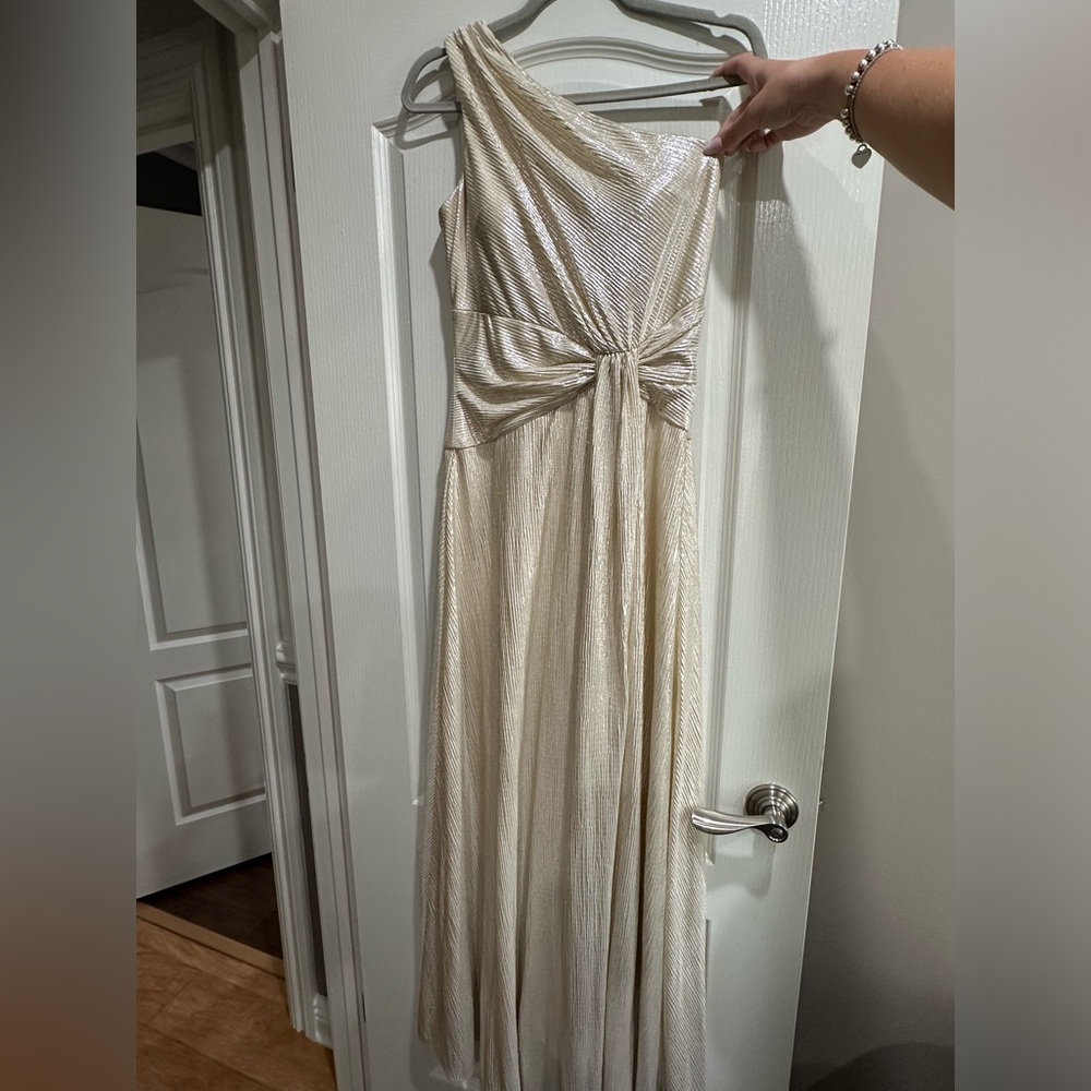 Betsy & Adam Womens Metallic One Shoulder Evening Dress NEVER WORN!!!!